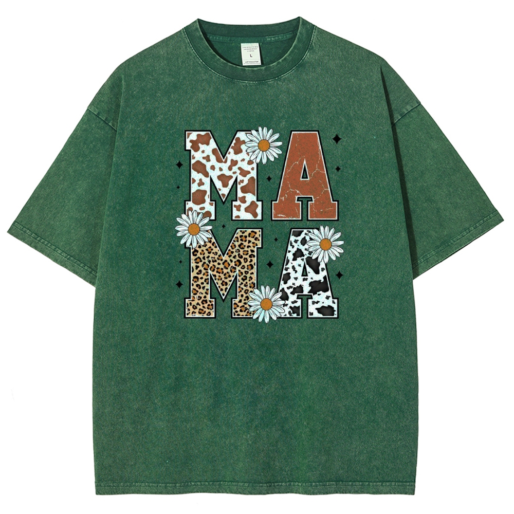 Unisex Mama Daisy Printed Washed Tee