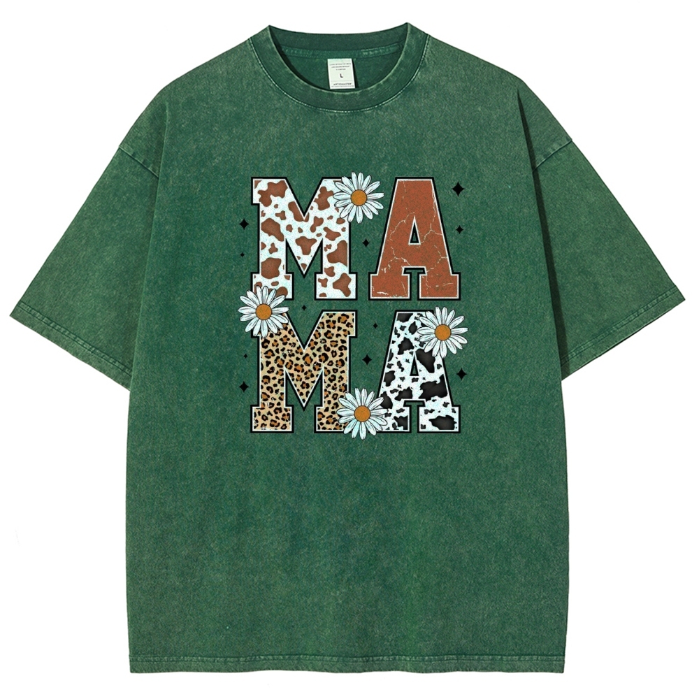 Unisex Mama Daisy Printed Washed Tee