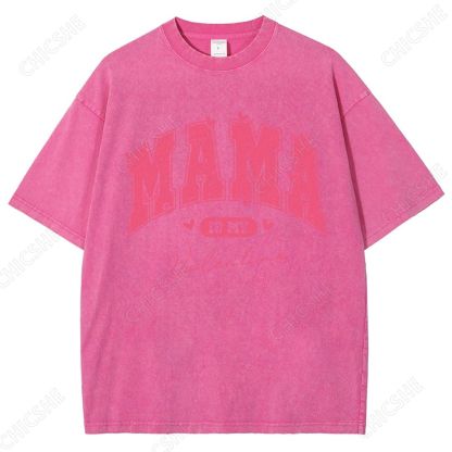 Pink Heart Mama Print Washed Tee