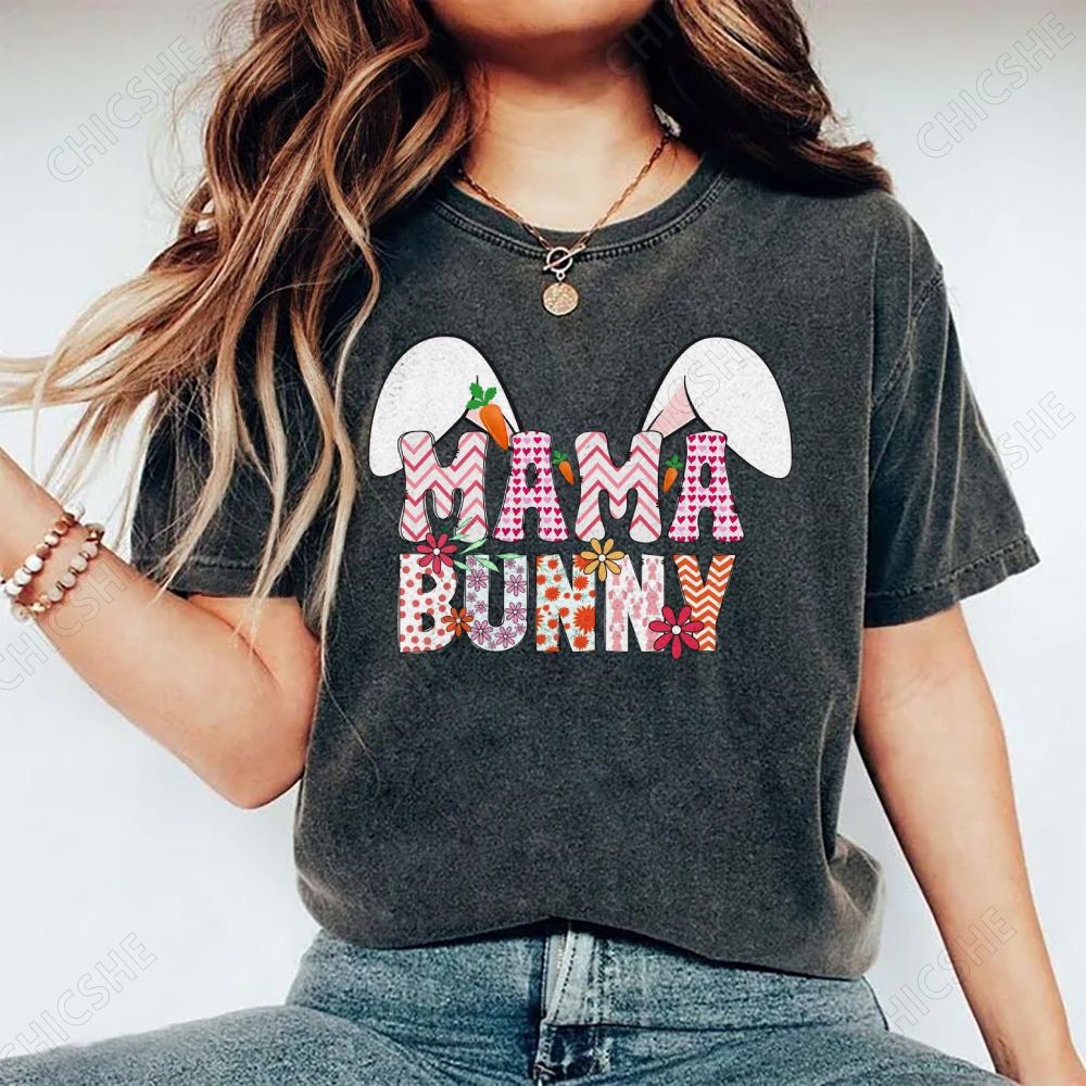 Mama Bunny Printed Washed Tee