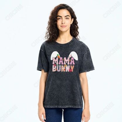 Mama Bunny Printed Washed Tee