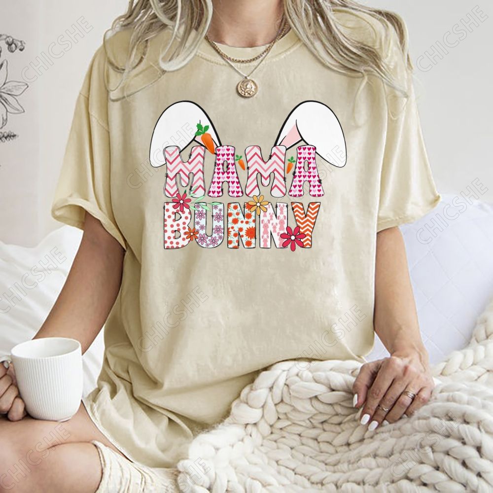 Mama Bunny Printed Washed Tee