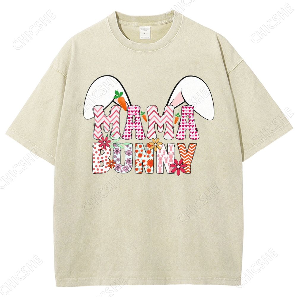 Mama Bunny Printed Washed Tee
