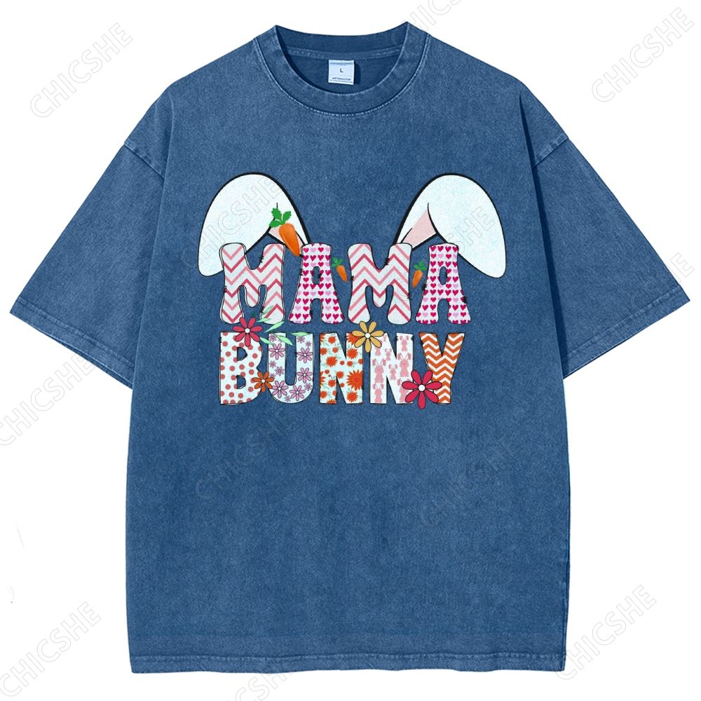 Mama Bunny Printed Washed Tee