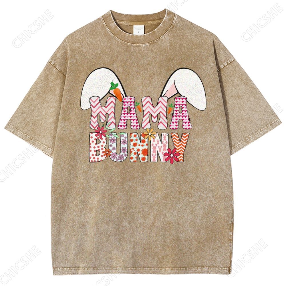 Mama Bunny Printed Washed Tee