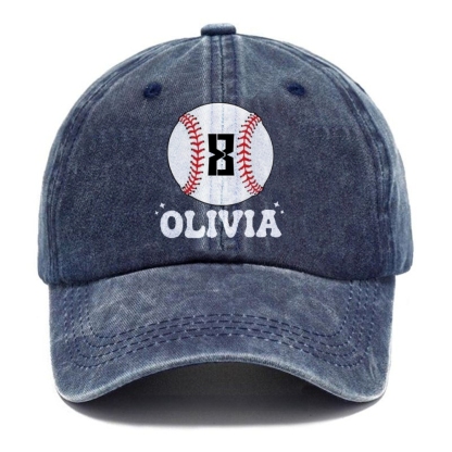 Custom Baseball Mama Vintage Casual Washed Cap