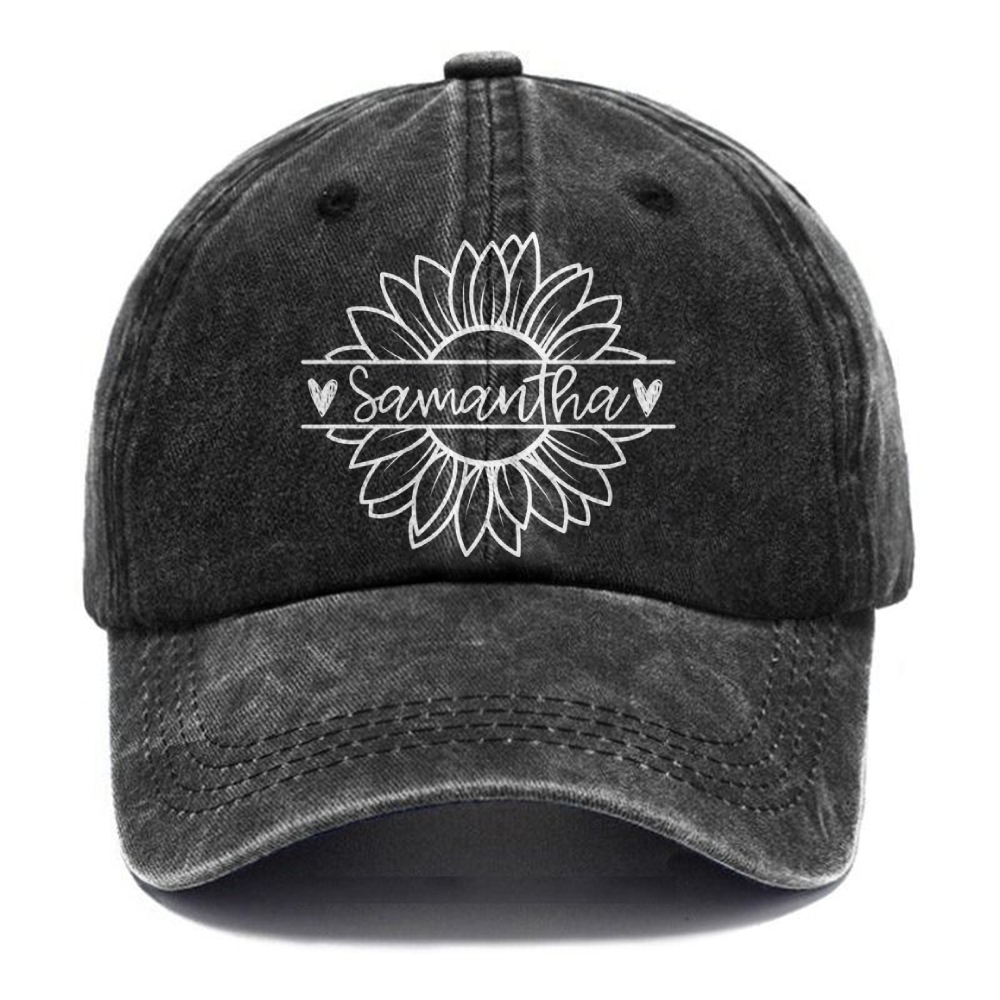 Custom Flower Mama Vintage Casual Washed Cap