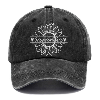 Custom Flower Mama Vintage Casual Washed Cap