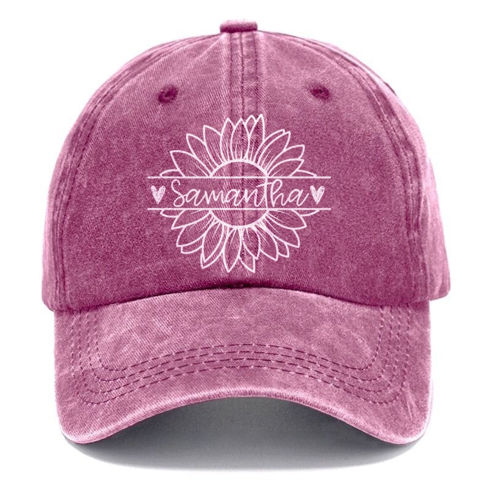 Custom Flower Mama Vintage Casual Washed Cap