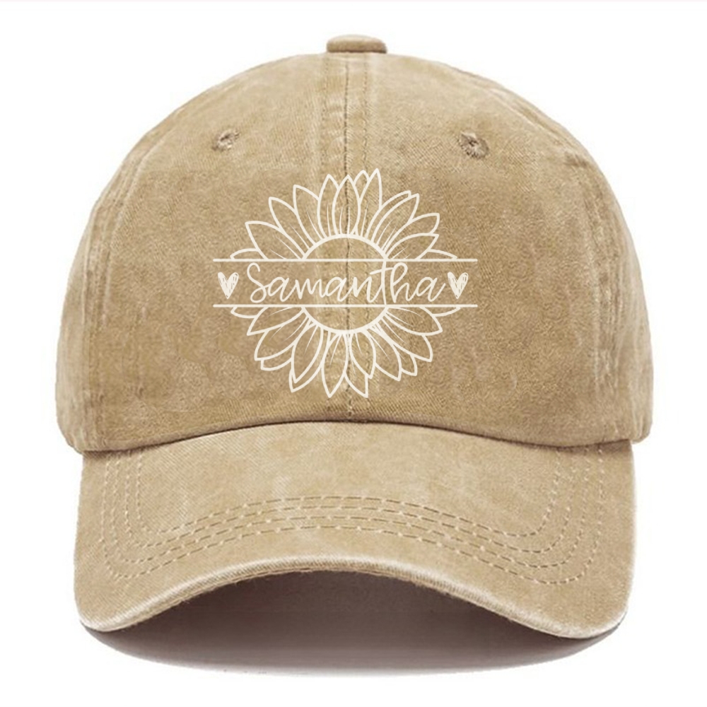 Custom Flower Mama Vintage Casual Washed Cap