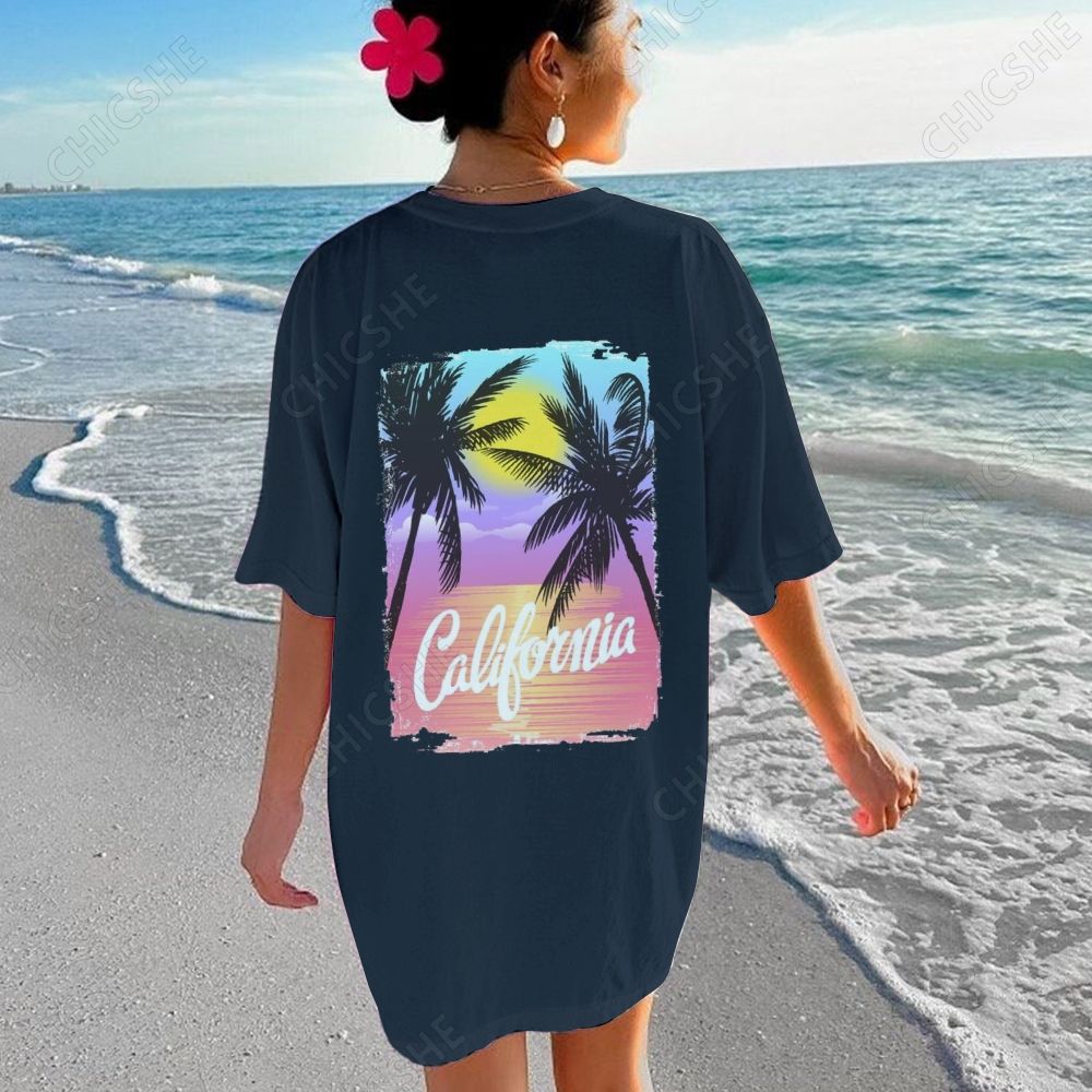 California Beach Back Printed Tee