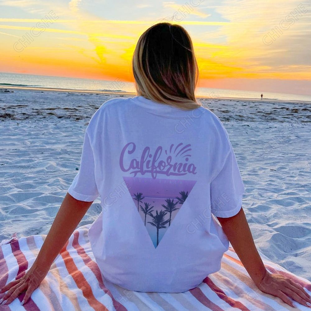California Triangle Beach Back Printed Tee