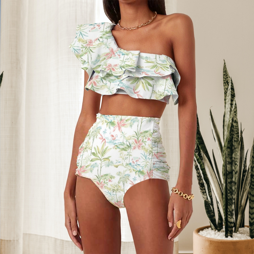 Women's Summer Flowers Nylon Polyester Swimsuit