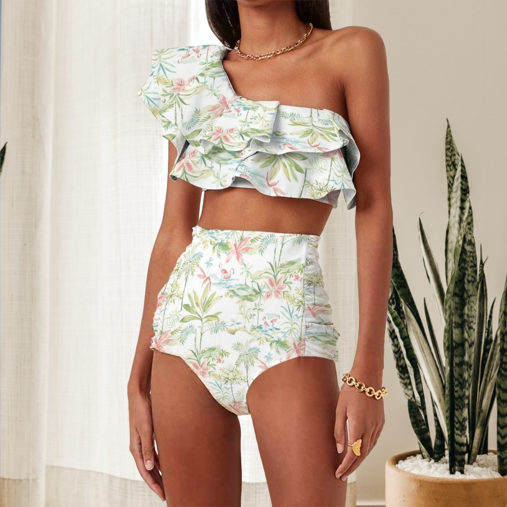 Women's Summer Flowers Nylon Polyester Swimsuit