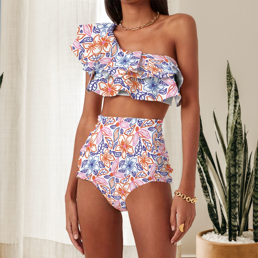 Women's Beachside Sunflower Nylon Polyester Swimsuit