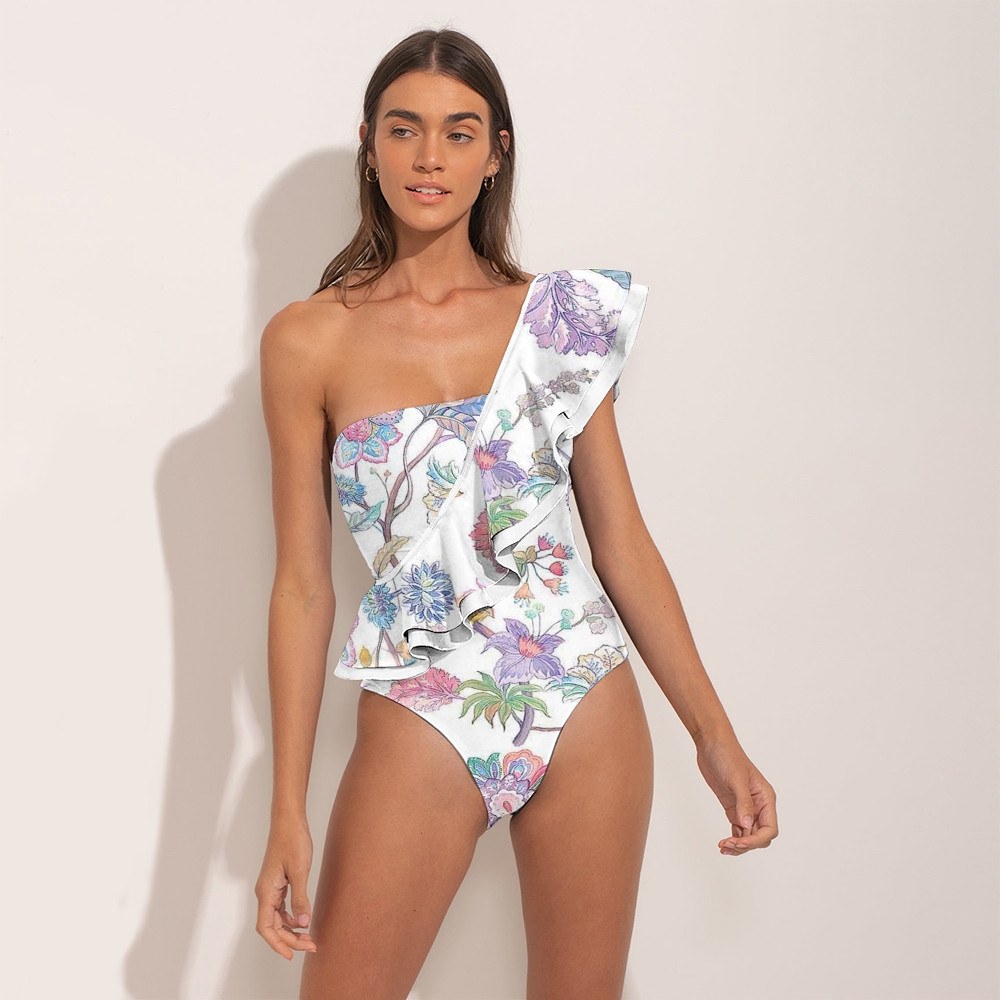 Women's Floral Art Nylon Polyester Swimsuit
