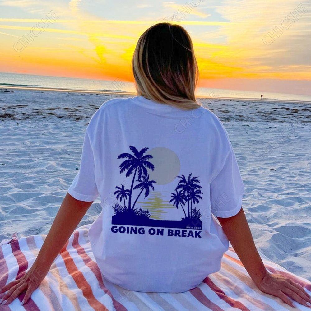 Beach Going On Break Back Printed Tee