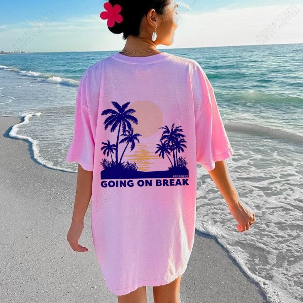 Beach Going On Break Back Printed Tee