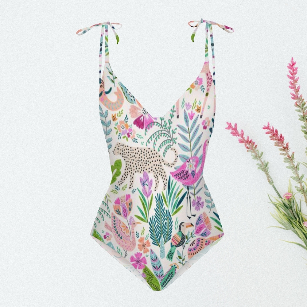 Women's Leopard In Flowers One-piece Swimsuit