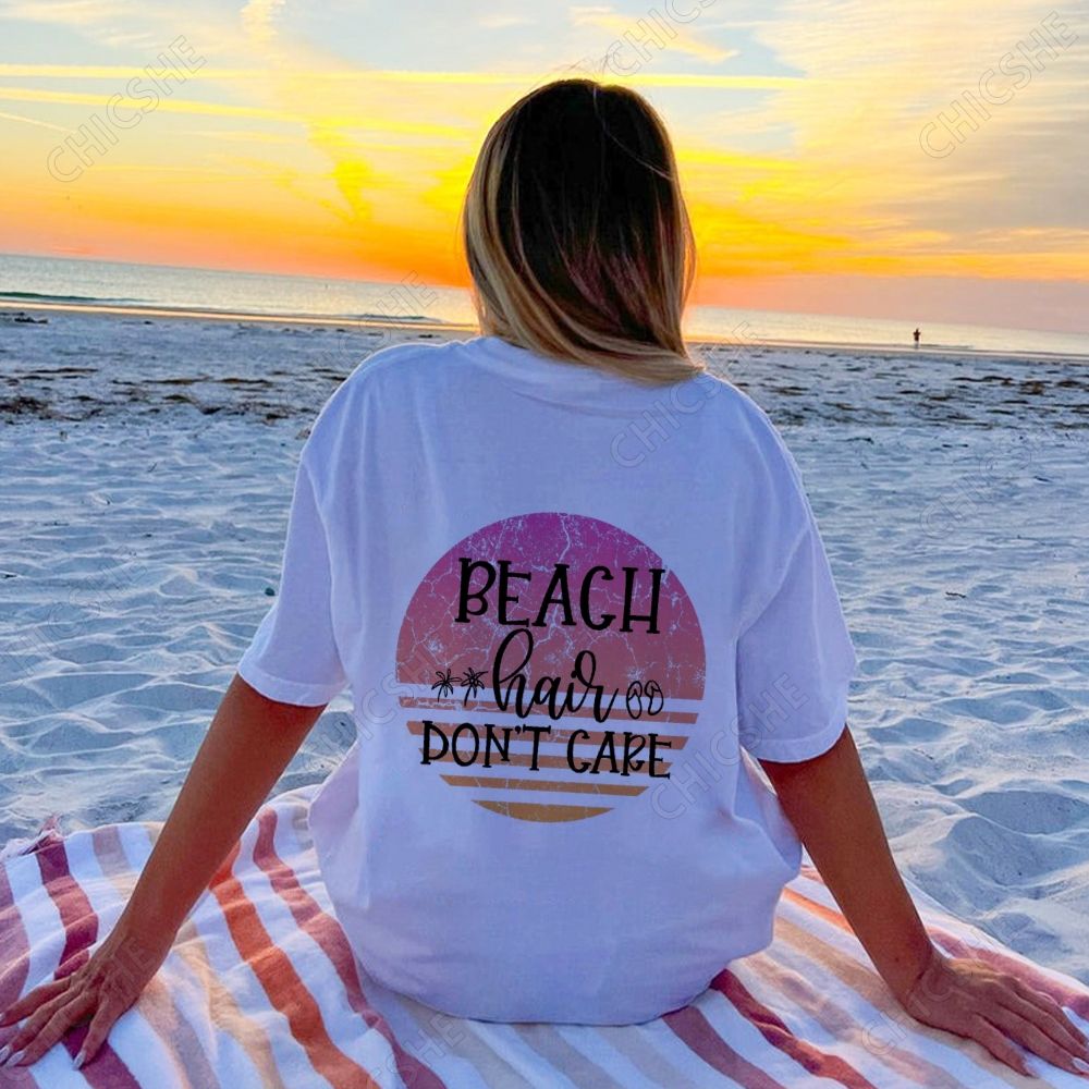 Beach Letter Art Back Printed Tee
