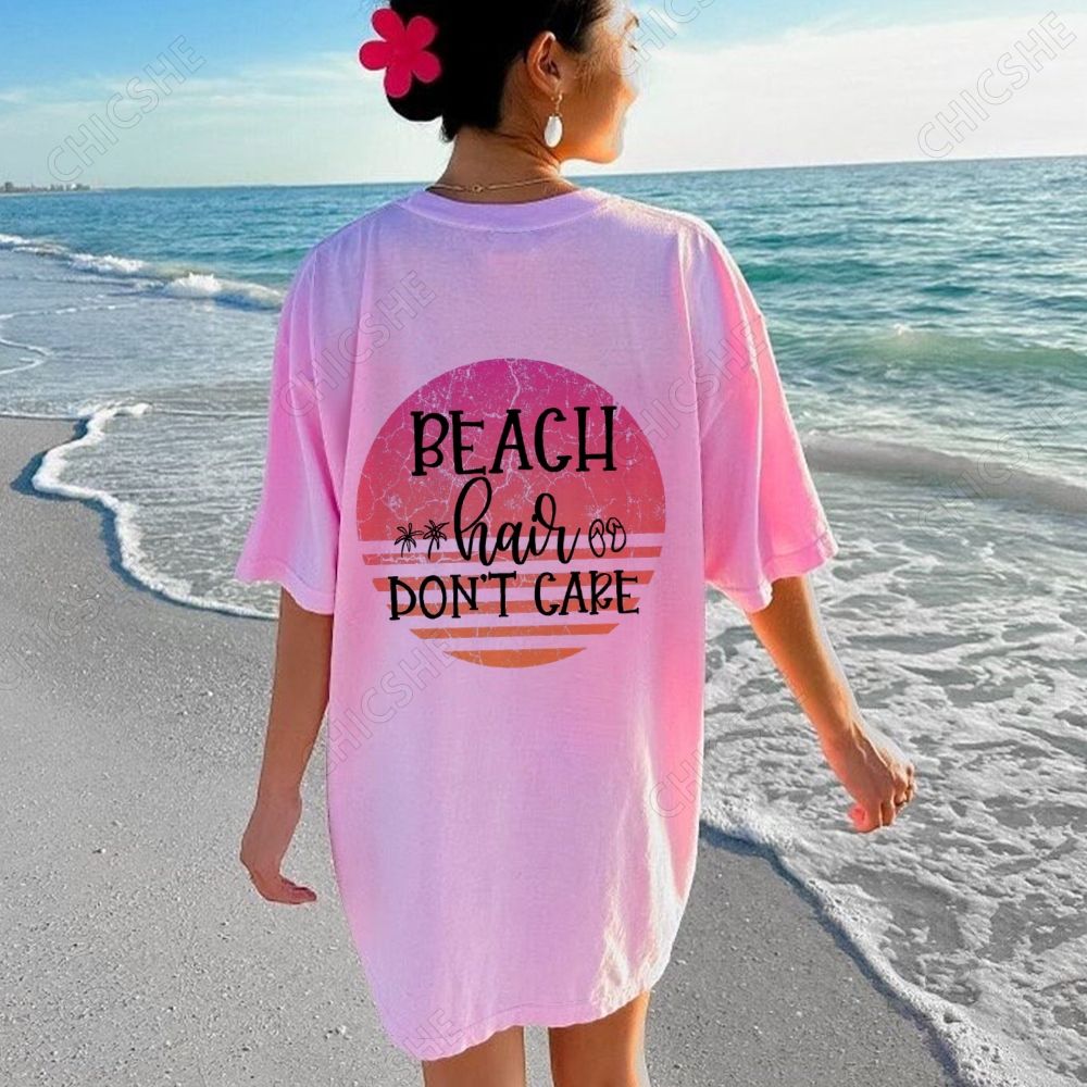 Beach Letter Art Back Printed Tee