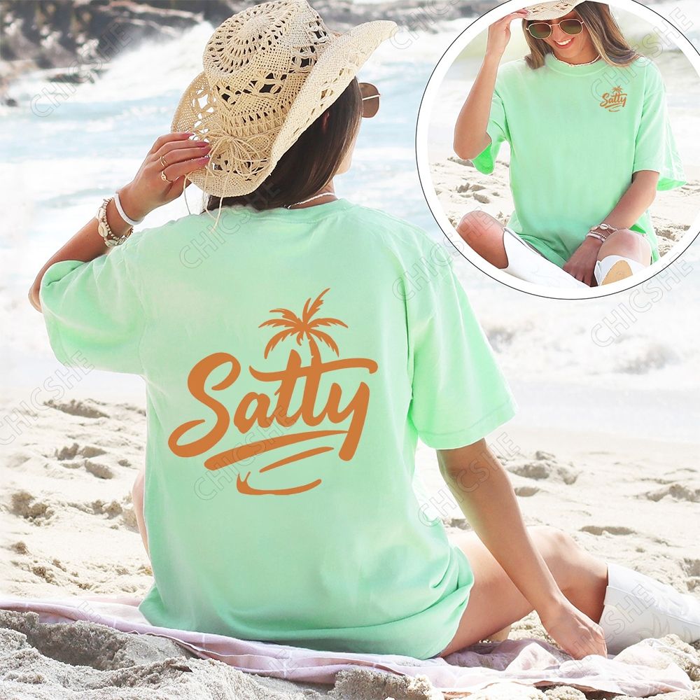Summer Beach Salty Letter Graphic Tee