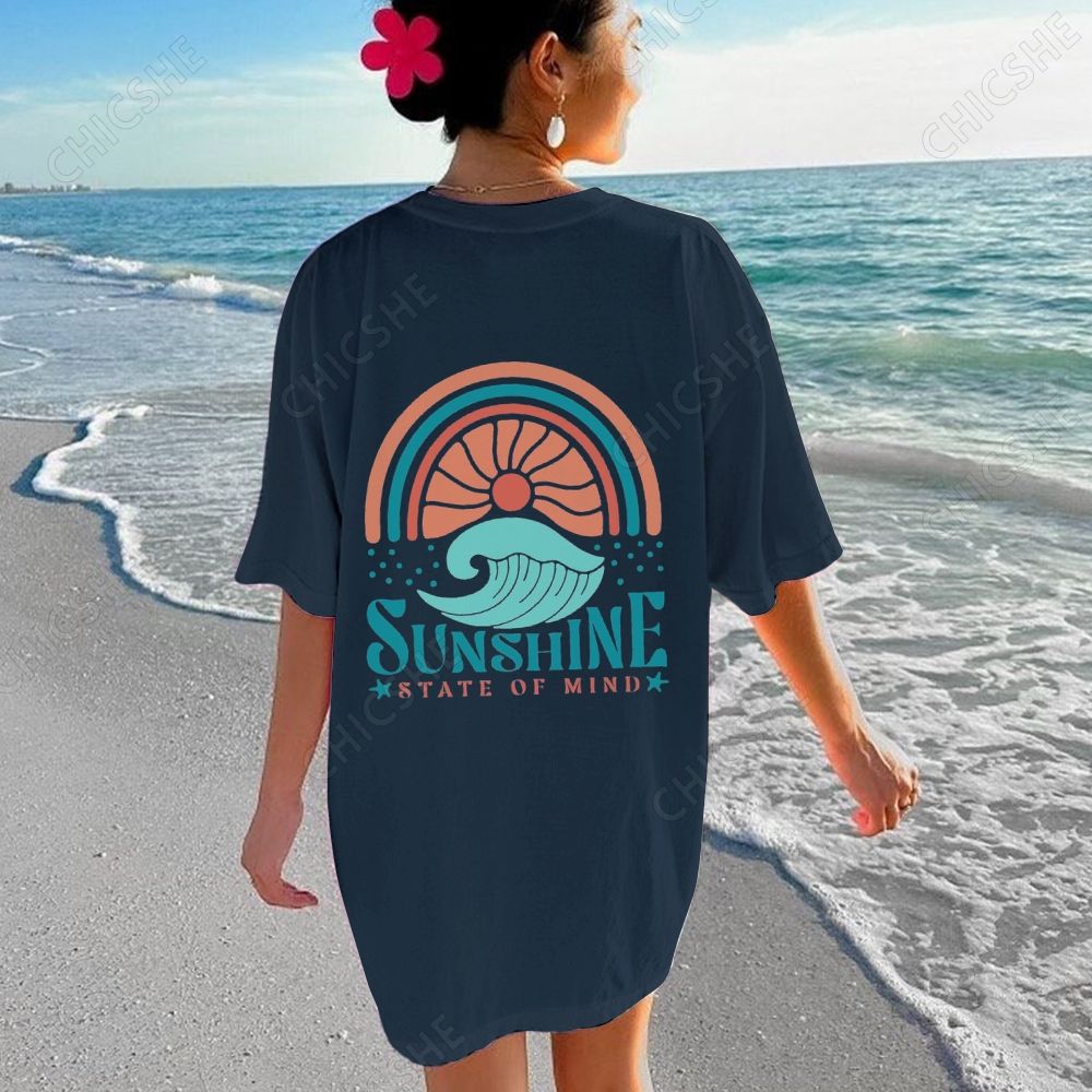 Sunshine State Of Mind Beach Back Printed Tee