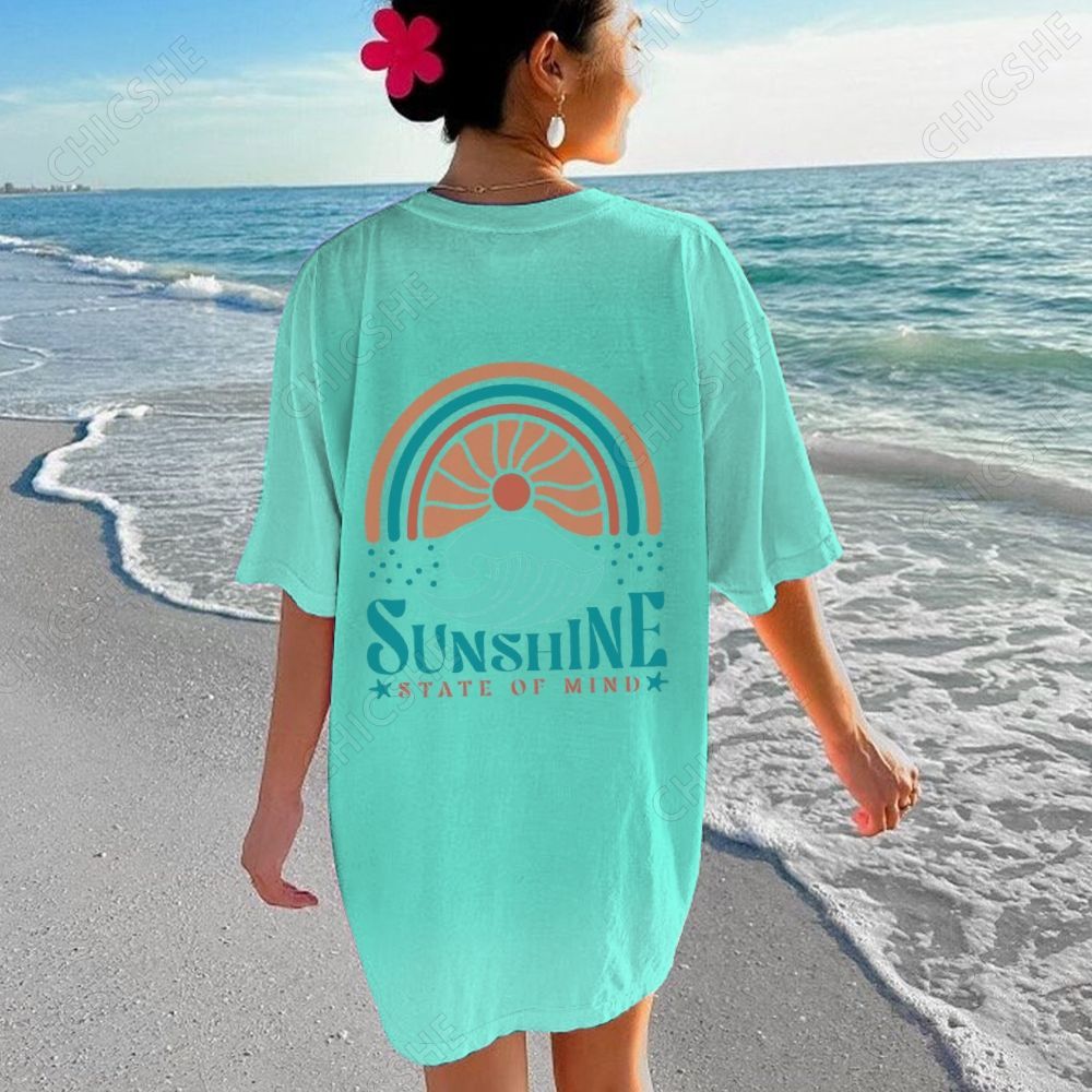 Sunshine State Of Mind Beach Back Printed Tee