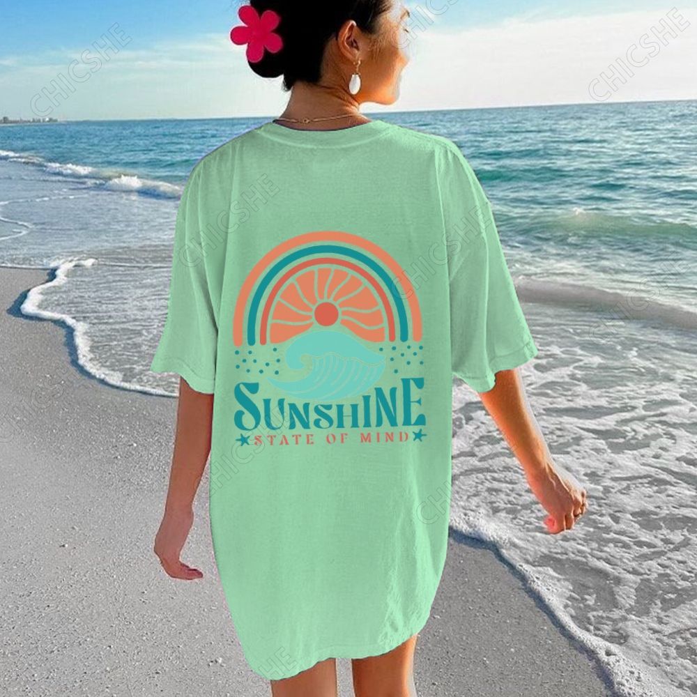 Sunshine State Of Mind Beach Back Printed Tee