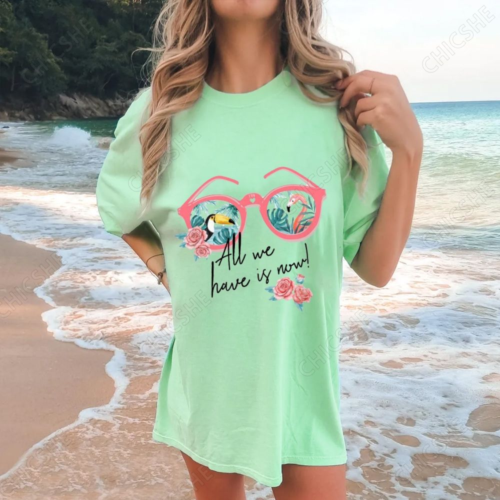 Beach All We Have Is Now Printed Tee