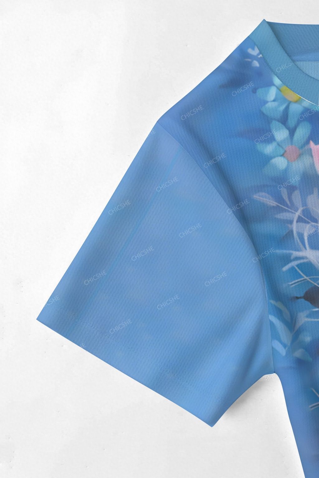 White Cat With A Bow Mesh Crop Top