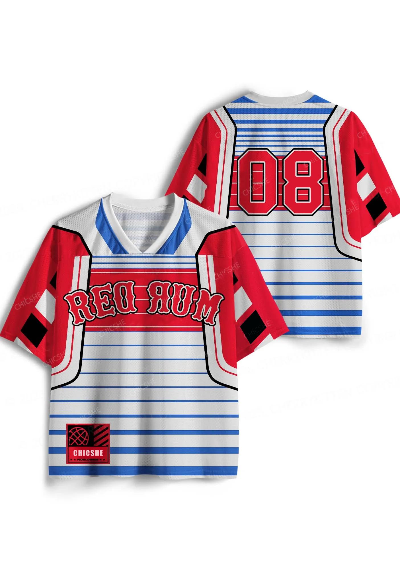 Custom Halloween Red Rum Y2K Sport Jersey Shirts Chicshe