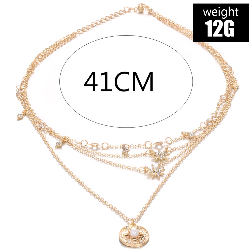 Bohemian Fashion Full Diamond Starlight Multi-Layers Necklace
