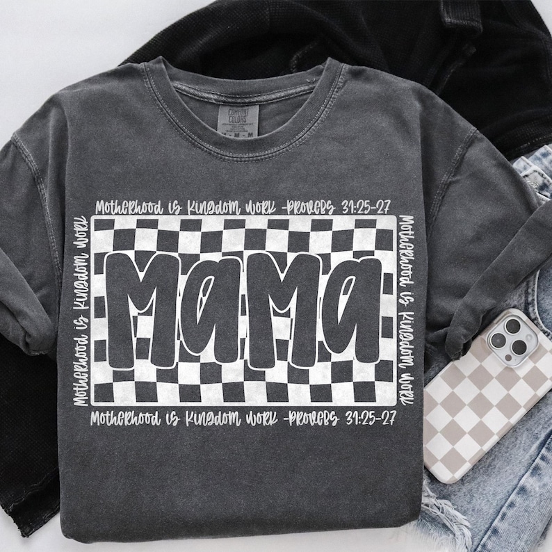 Vintage Plaid Mom T-Shirt