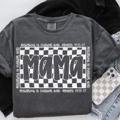 Vintage Plaid Mom T-Shirt