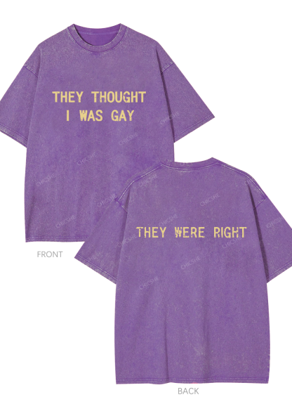 I Was Gay Two Sides Y2K Washed Tee Chicshe