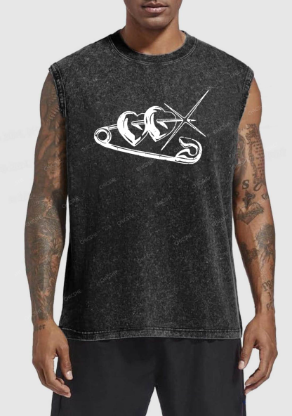 Love Pin Y2K Washed Tank Chicshe