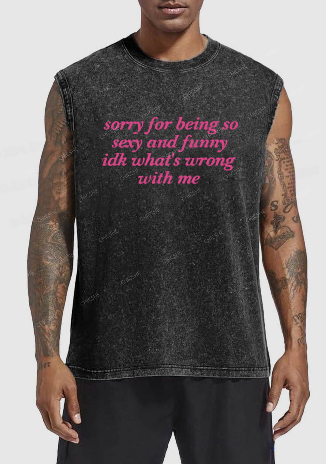 Sorry For Being So Funny Y2K Washed Tank Chicshe