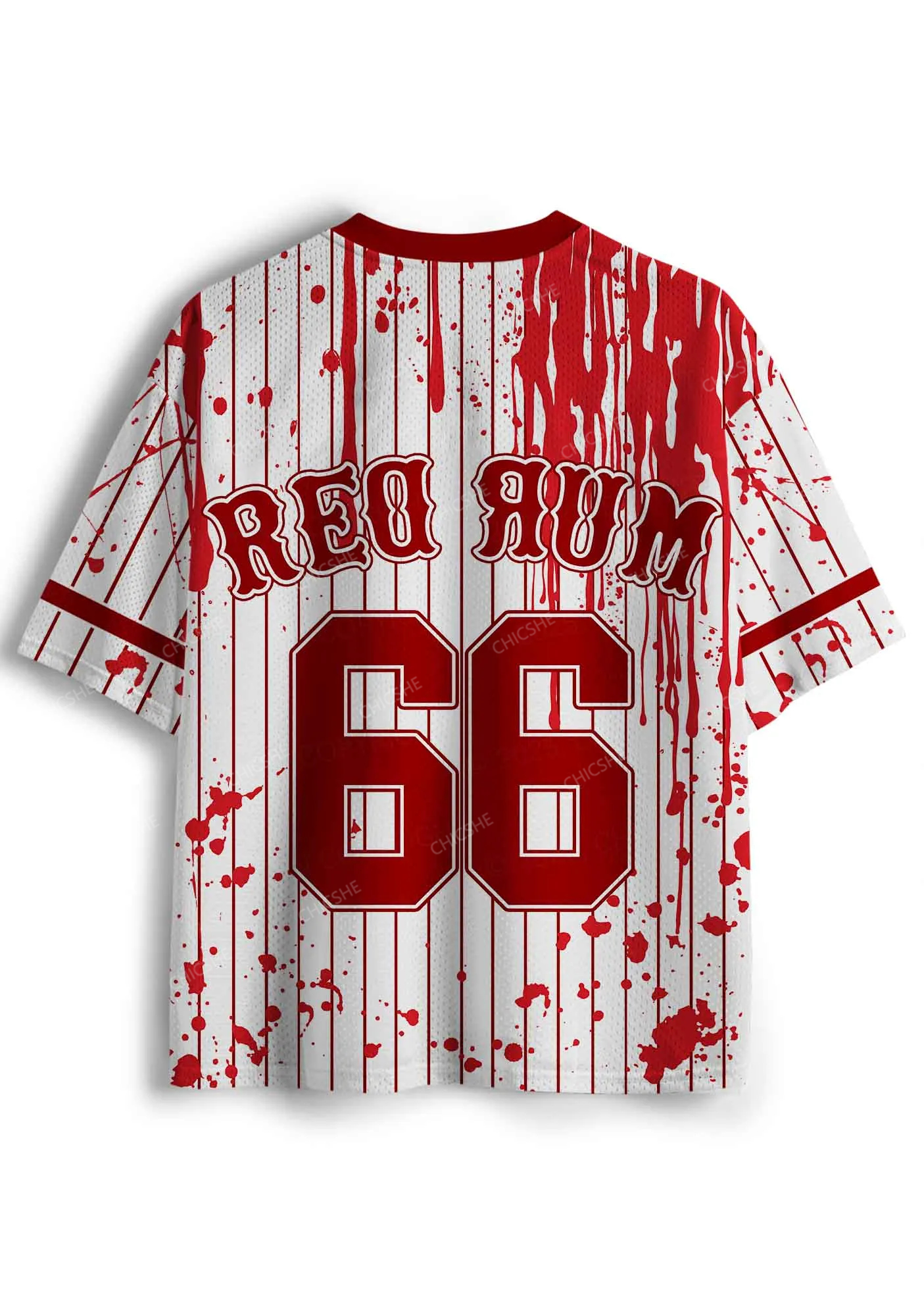 Halloween Custom Red Rum Blood Y2K Sport Jersey Shirts Chicshe