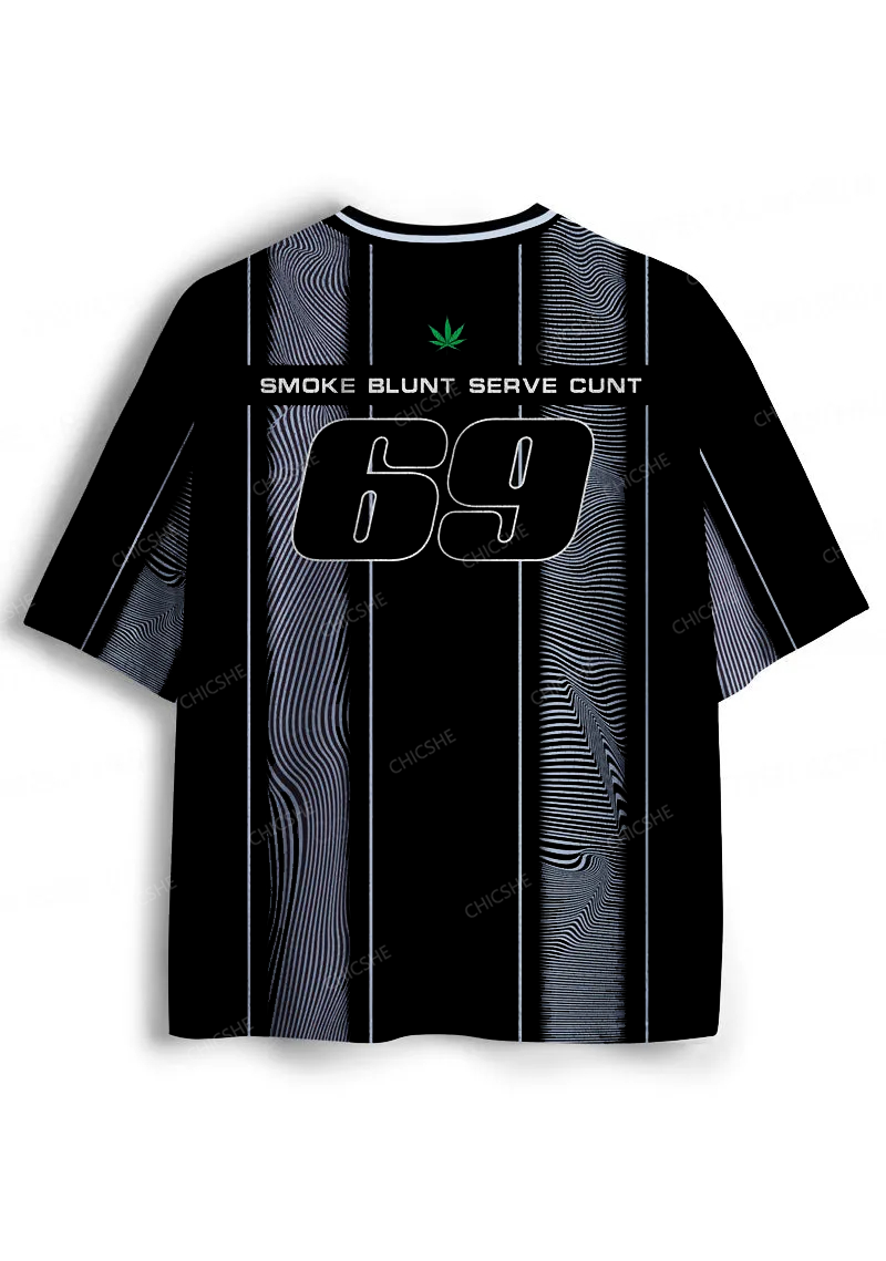 Custom Black Smoke Blunt Y2K Sport Jersey Shirts Chicshe