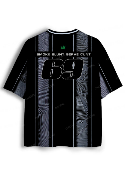 Custom Black Smoke Blunt Y2K Sport Jersey Shirts Chicshe