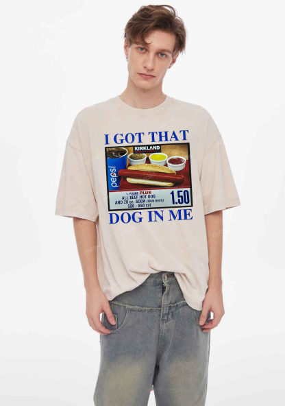 I Got That Hot Dog In Me Y2K Washed Tee Chicshe