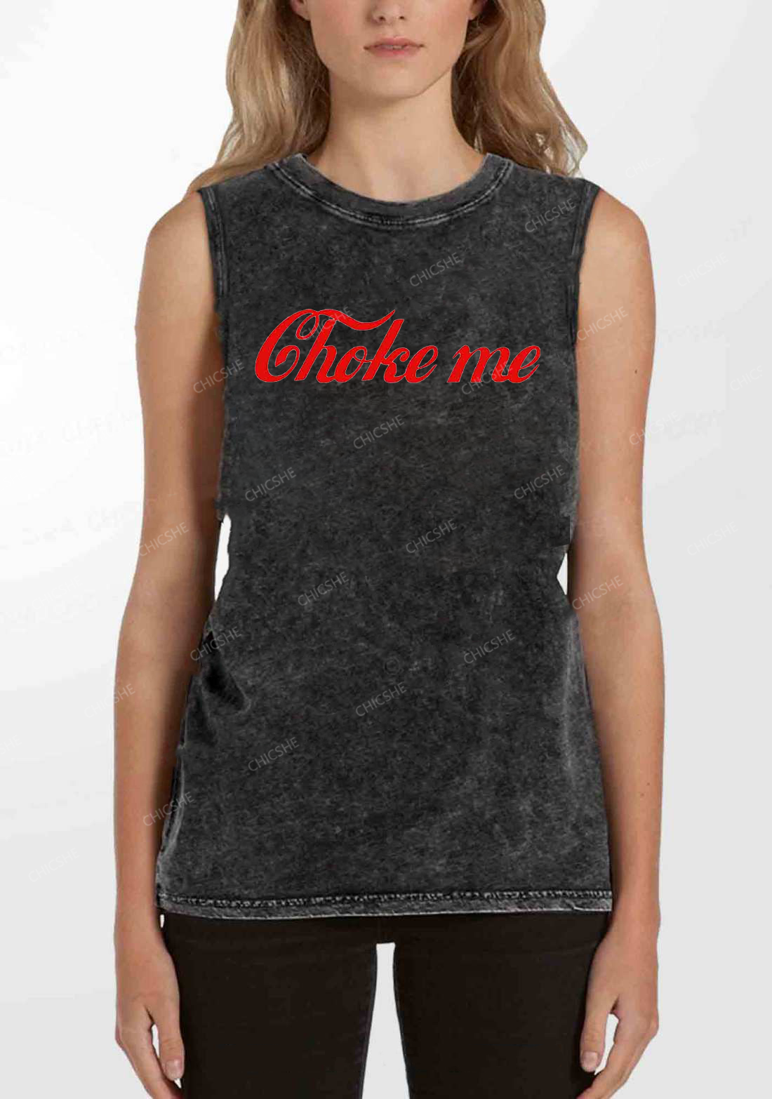 Choke Me Y2K Washed Tank Chicshe