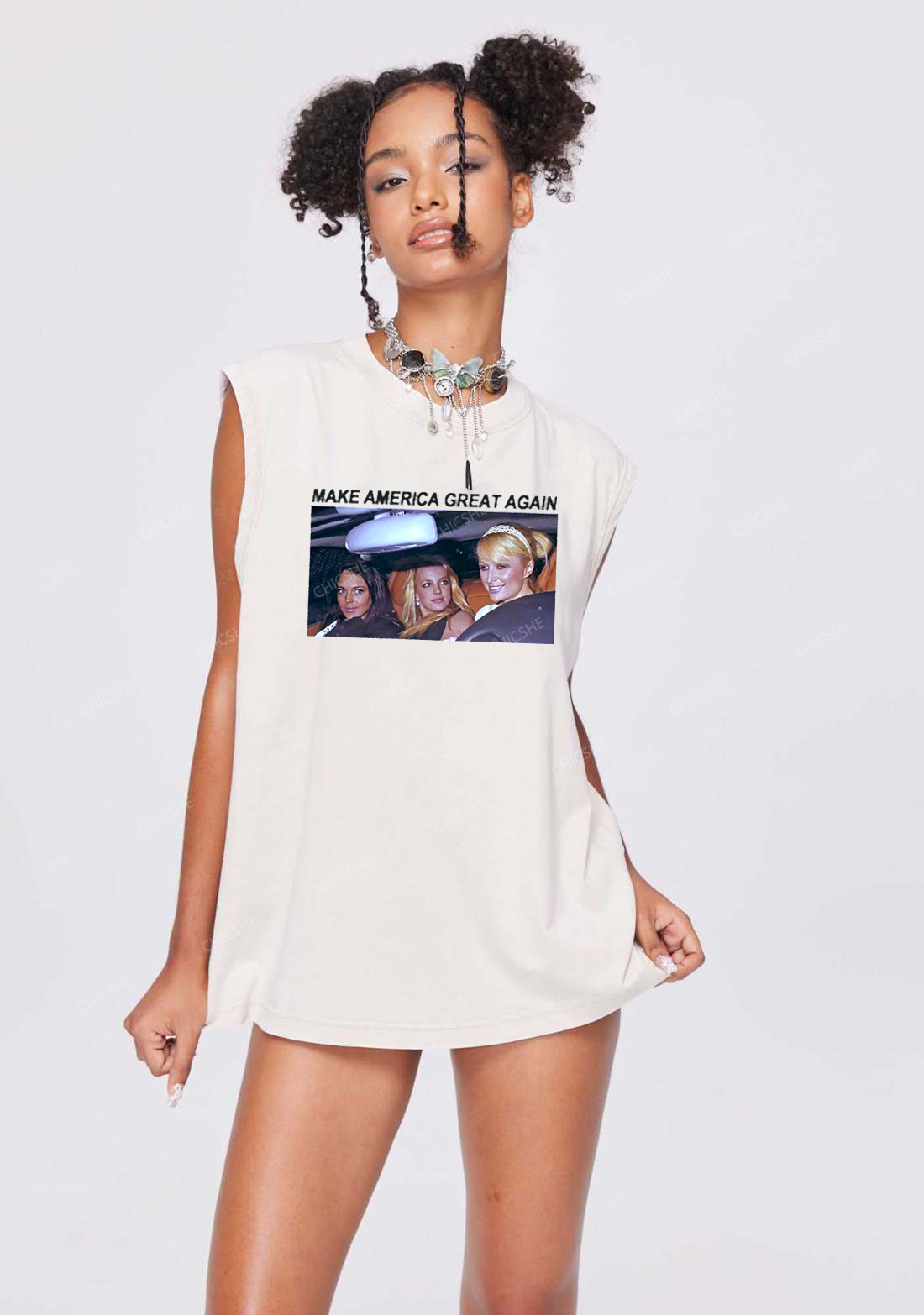 Make America Great Again Y2K Washed Tank Chicshe