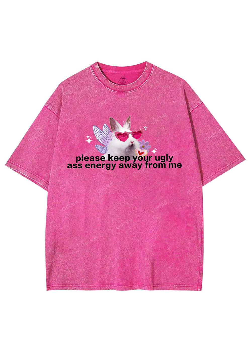 Please Keep Away From Me Y2K Washed Tee Chicshe