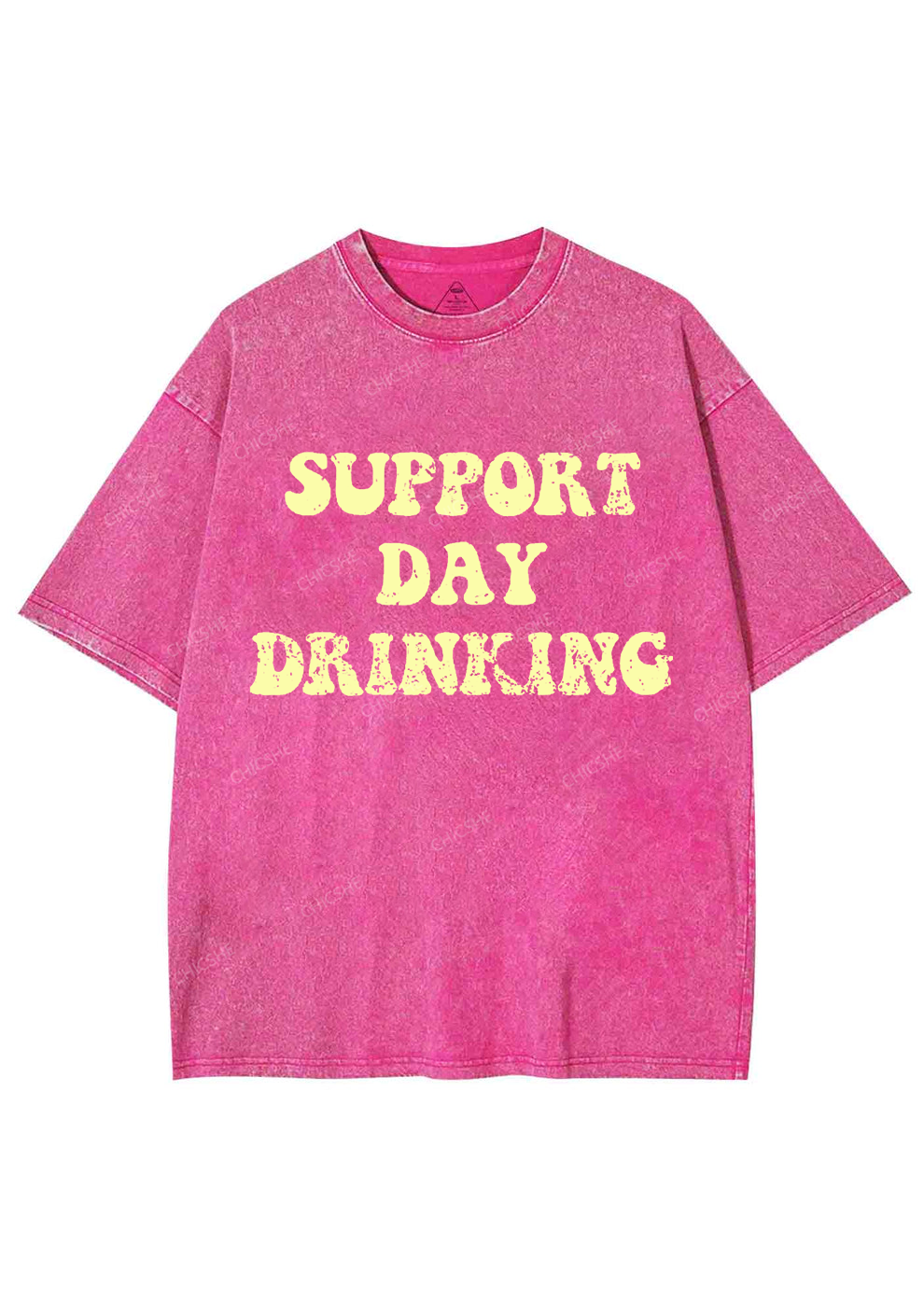 Support Day Drinking Y2K Washed Tee Chicshe