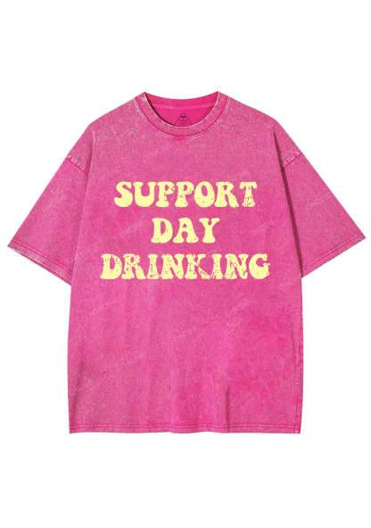 Support Day Drinking Y2K Washed Tee Chicshe