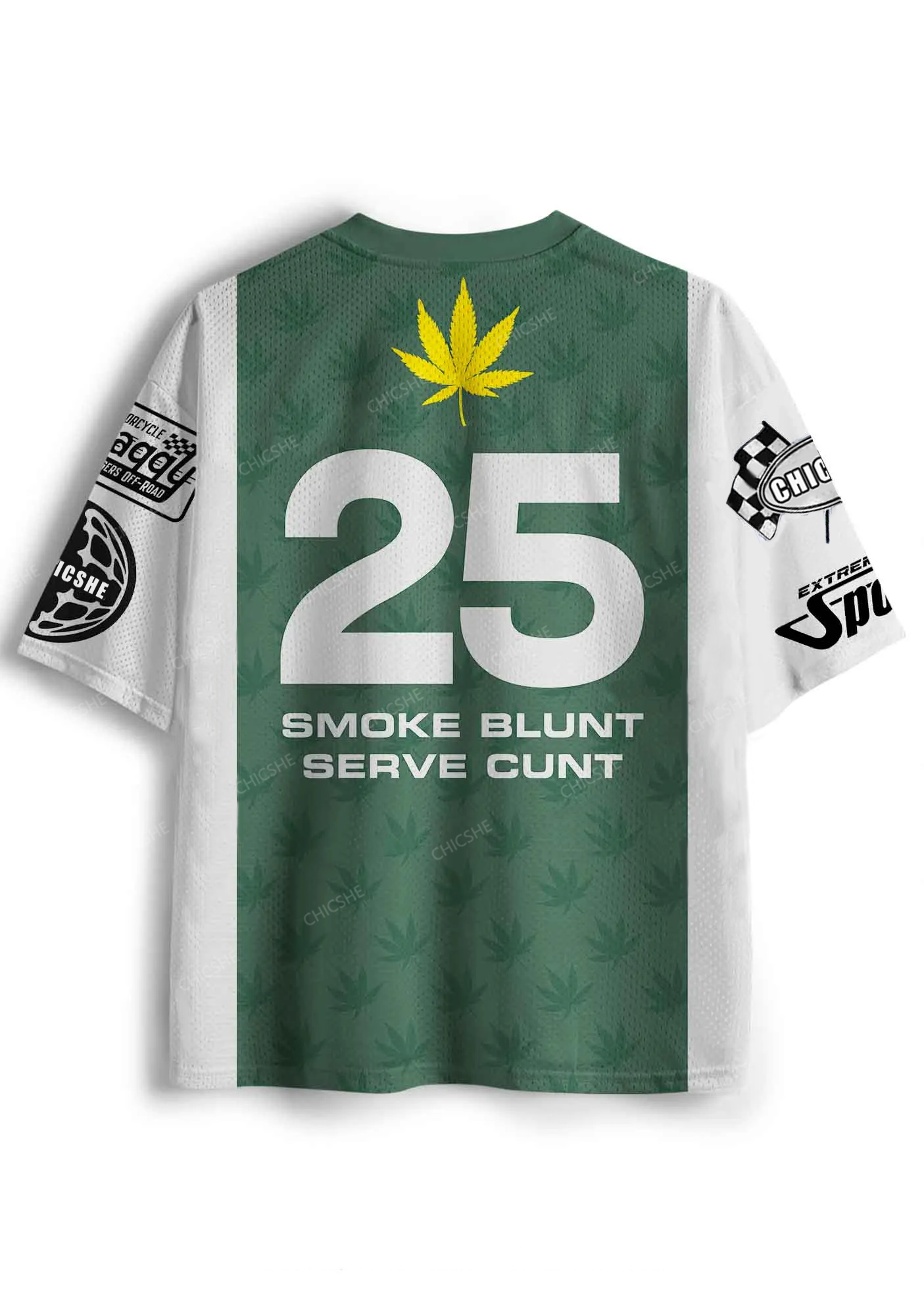 Custom Green Racing Smoke Blunt Y2K Sport Jersey Shirts Chicshe