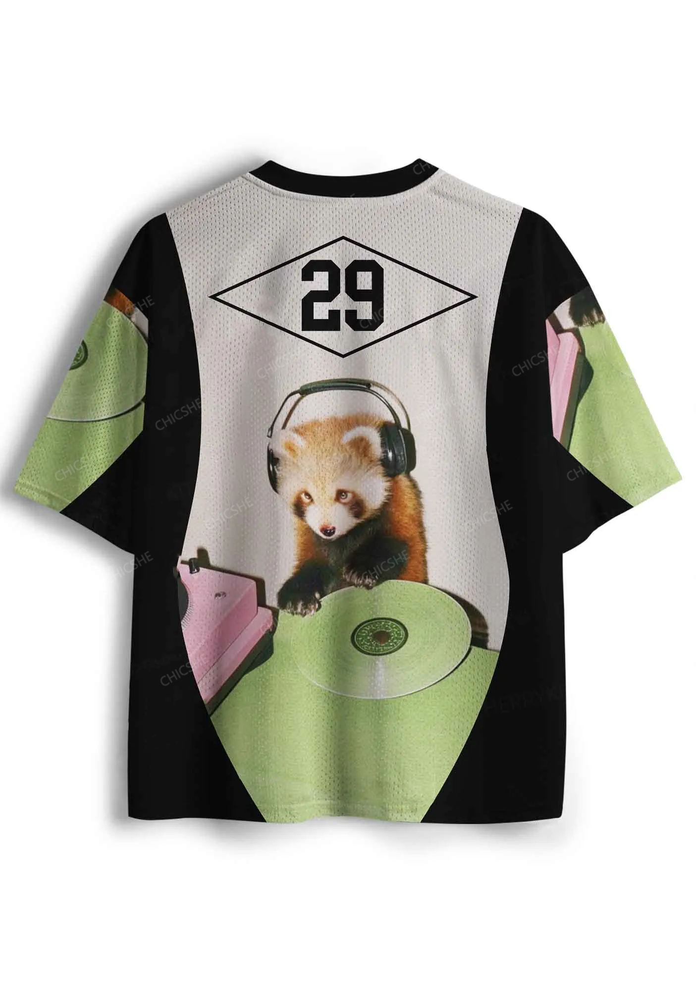 Custom Red Panda DJ Y2K Sport Jersey Shirts Chicshe