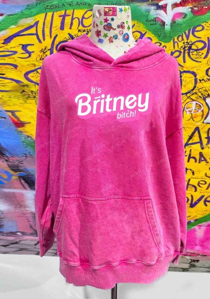 It's Britney Bixch Y2K Washed Hoodie Chicshe
